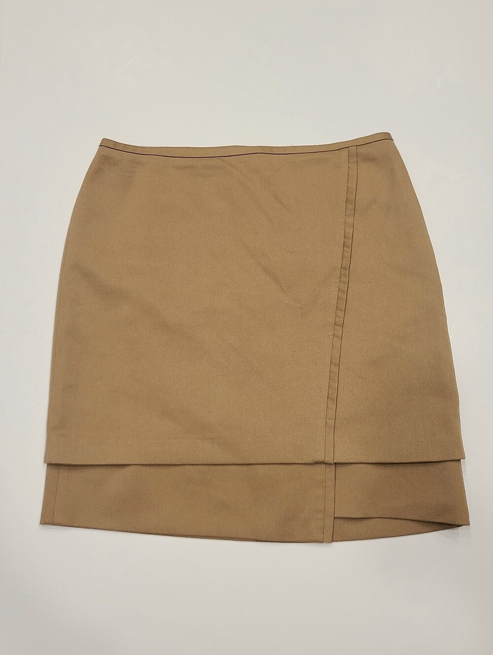 White House Black Market Classic Neutral Tan Camel Layered A-Line Skirt 00